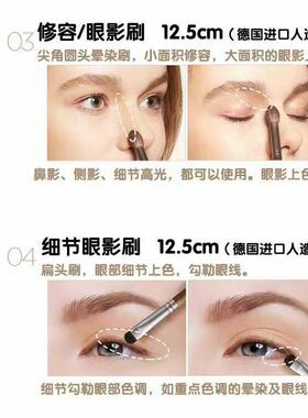 韩国本土直采toocool 五件套便携化妆刷套装眼影.修容.散粉.腮红