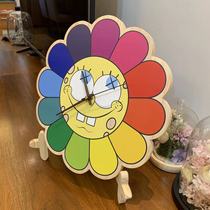 mr nine modern art hanging bell sun flowers adorable colorful fresh and decorated home fashion clock clock