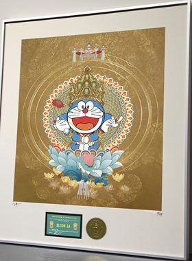 装饰挂画唐卡蓝胖子机器猫