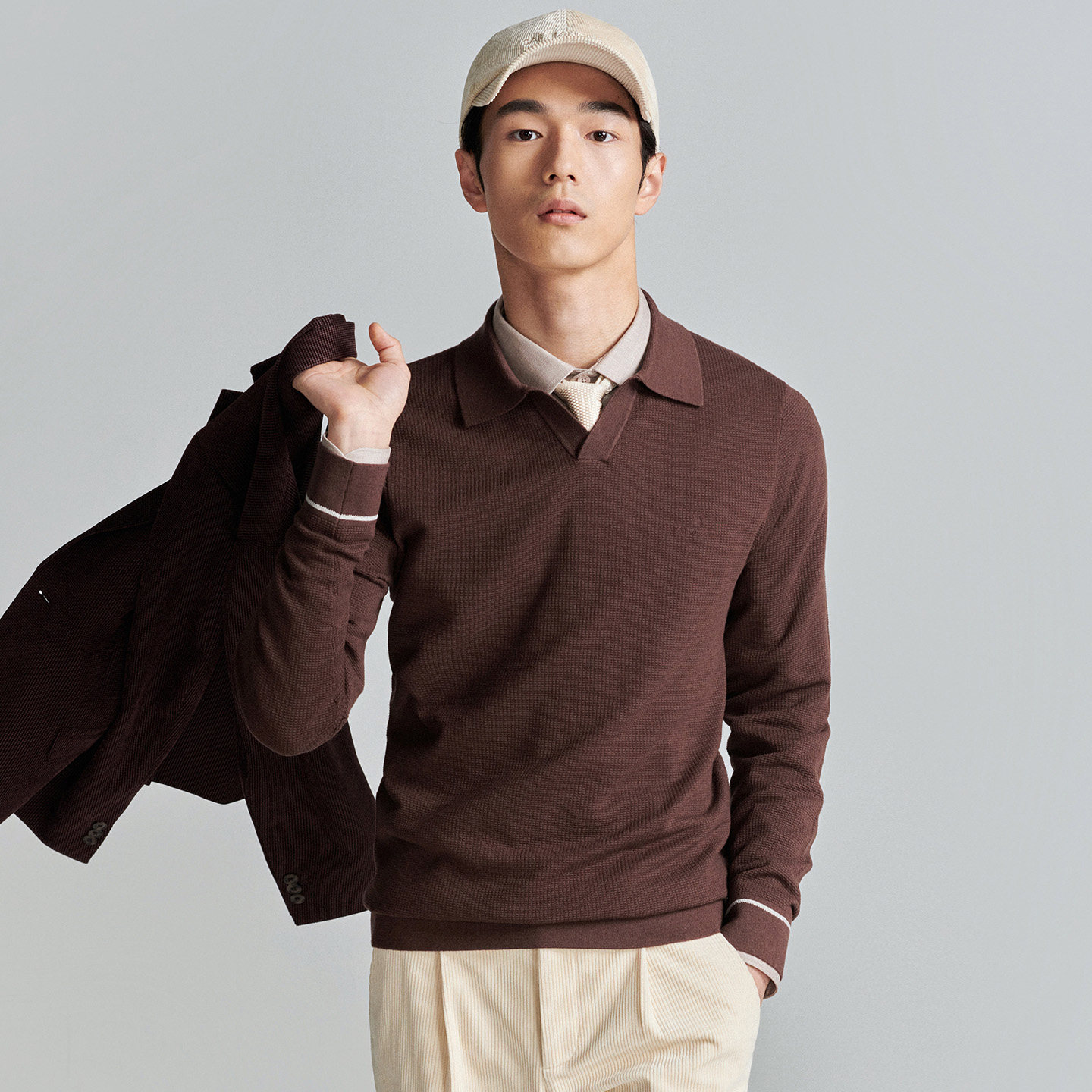 【优雅海鸥领】报喜鸟秋冬新款男士V翻领上衣羊毛针织衫打底毛衣,淘宝优惠券,粉丝福利购,淘宝优惠卷