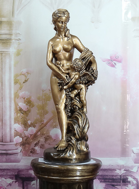 女神家居工树脂浮雕楼梯酒柜摆件