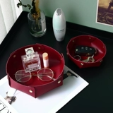 Кожаный ящик для хранения, настольный журнальный столик для гостиной, ключ от входа, корзина для хранения с дистанционным управлением, свет, роскошные скандинавские украшения