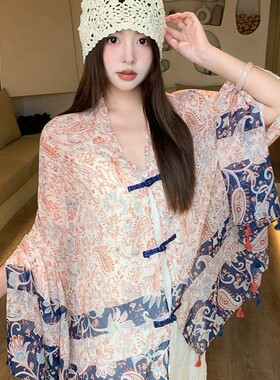 夏季防晒高级感披肩丝巾女