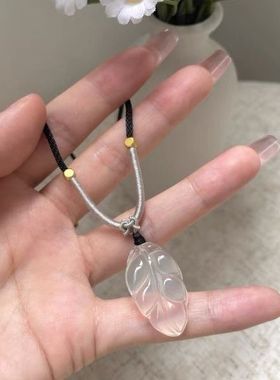 天然玉髓玛瑙金枝玉叶吊坠礼物