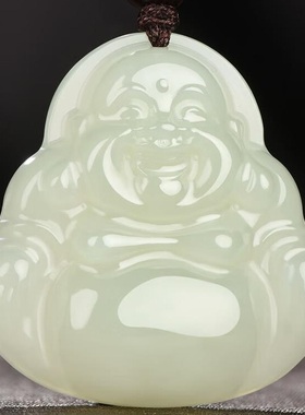 天然笑佛弥勒佛玉佛吊坠玉石挂件