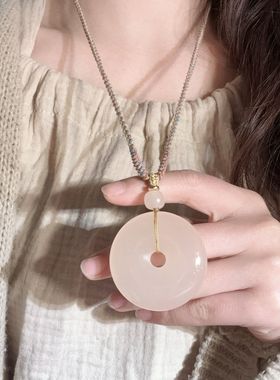 50大尺寸古风冰藕粉平安扣大吊坠