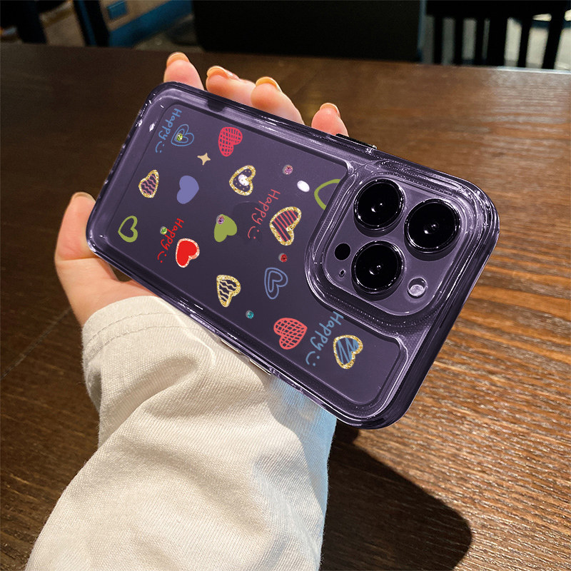 圣铂适用苹果14pro爱心透明手机壳iphone13promax高级感的14的新款15硅胶12镜头全包plus防摔ip11创意pm闪粉,淘宝优惠券,粉丝福利购,淘宝优惠卷