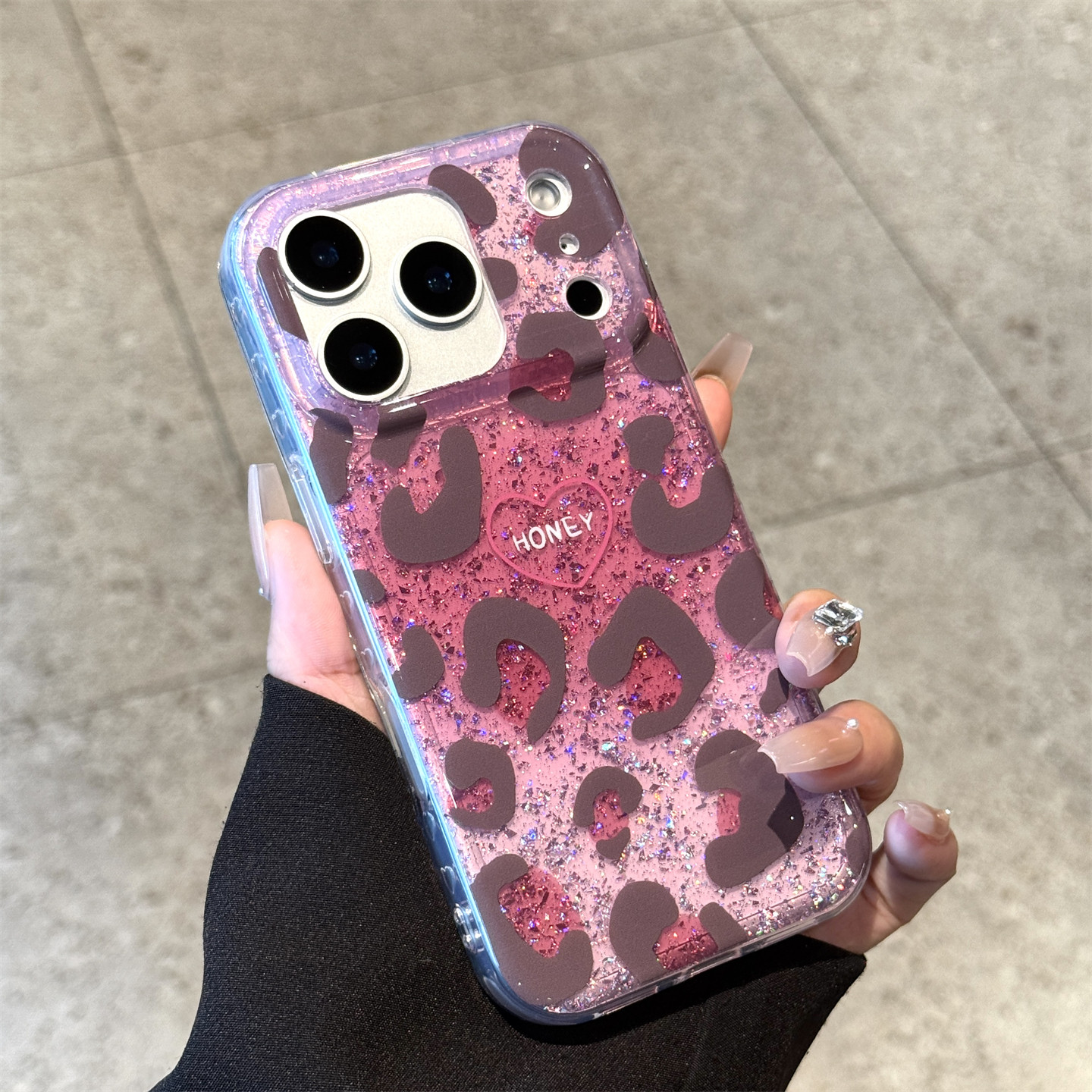 适用苹果17promax手机壳新款iphone17闪粉爱心豹纹17pro高级感16全包防摔ip透明15pro硅胶14小众pm女款ins风 - 图0