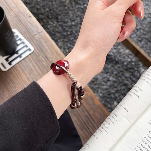 适用华为gt5表带夏天编织gt4智能手表gt3 pro高级感watch5/4/3pro平安玉创意女款男gt2pro编绳串珠女士新中式 - 图3