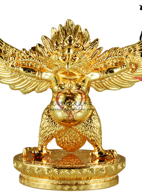锌合金镀金金翅鸟桌面摆件大鹏展翅家居饰品装饰摆件