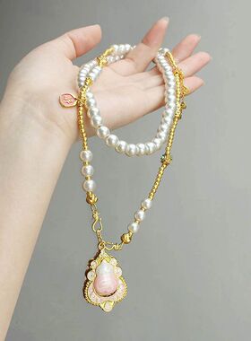 合金玻璃圆珠女新中式葫芦毛衣链