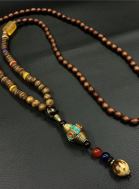 吊坠中国民族风长毛衣链