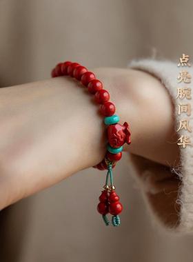 朱砂福袋福禄葫芦手串本命年红砂