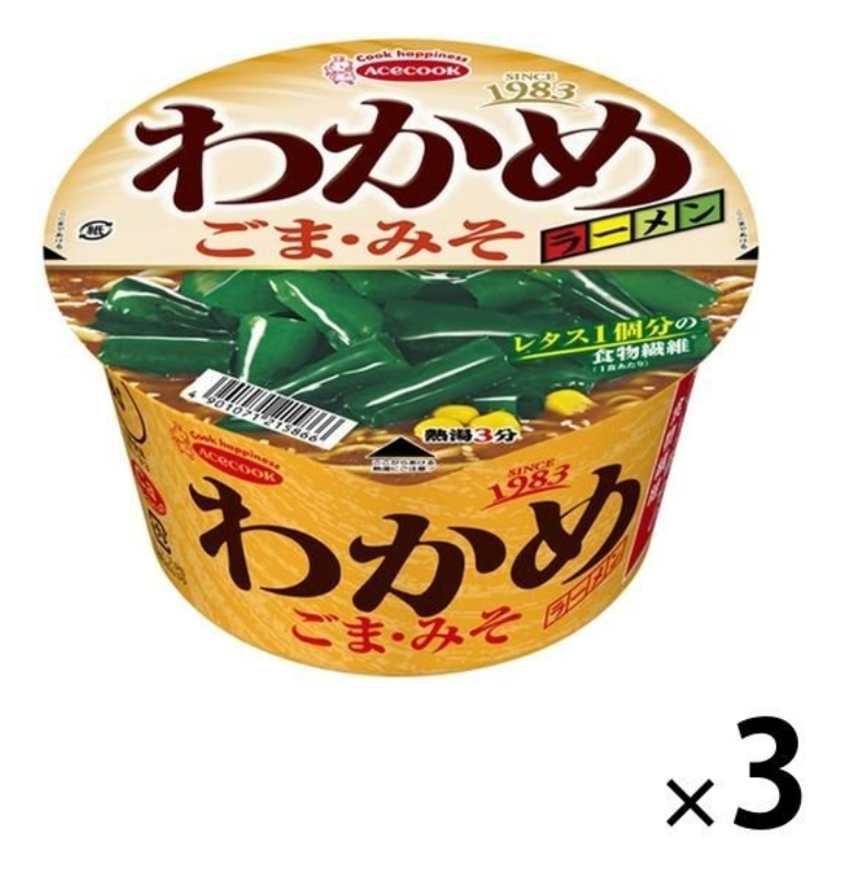 日本进口 Acecook 春雨裙带菜拉面泡面黑胡椒酱油速食整箱装 - 图0