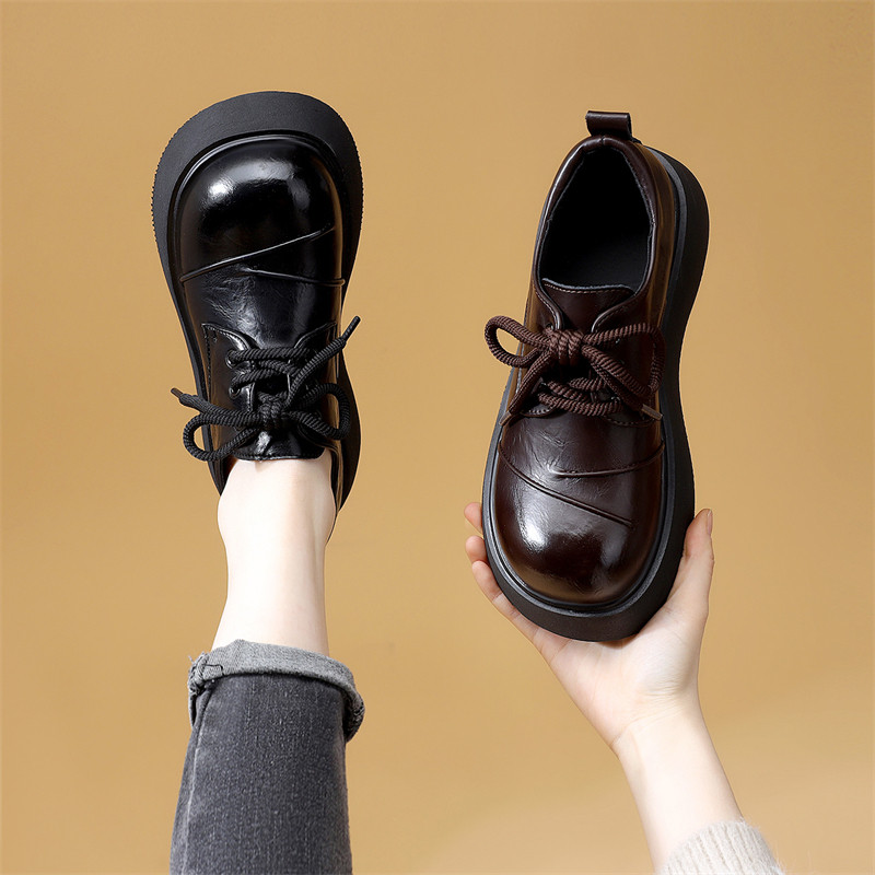 厚底JK小皮鞋女2026春秋季系带复古百搭不累脚通勤工作显瘦乐福鞋,淘宝优惠券,粉丝福利购,淘宝优惠卷