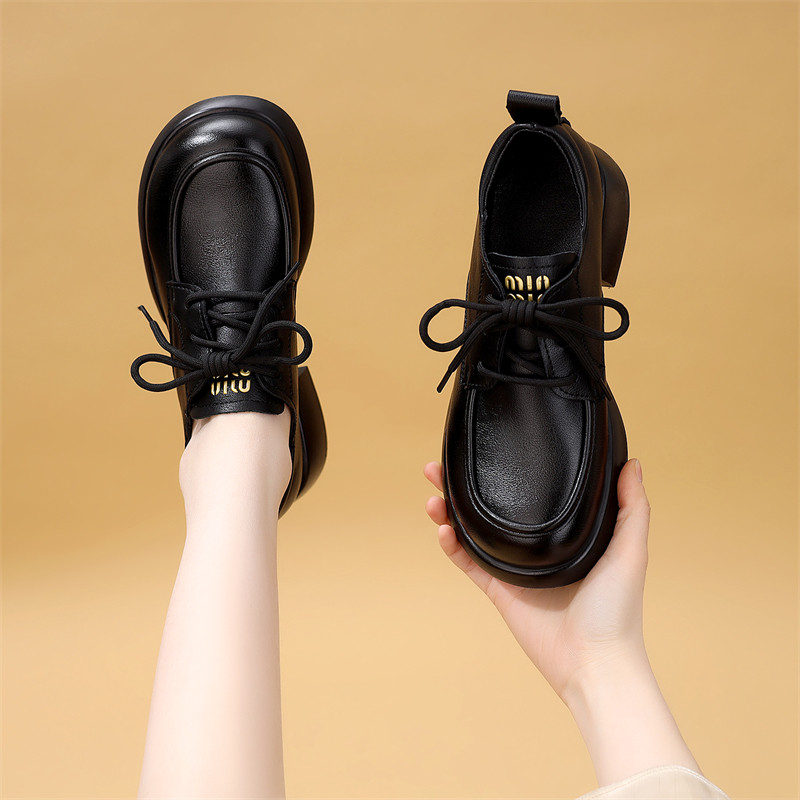 2026年春季乐福单鞋中年妈妈通勤不累脚英伦JK系带小皮鞋女大码41,淘宝优惠券,粉丝福利购,淘宝优惠卷