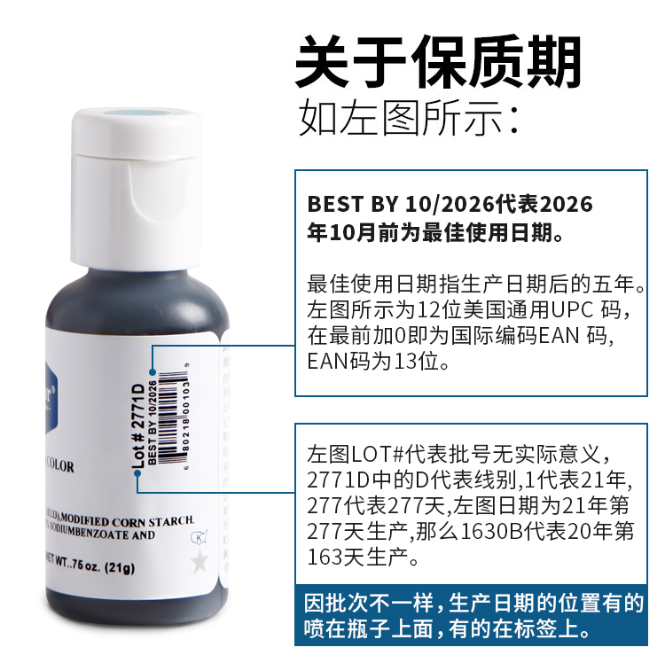 ac色素Americolor可食用烘焙食品级奶油蛋糕翻糖裱花黑金白红色fc_开心芝麻烘焙屋_粮油调味/速食/干货/烘焙-第5张图片-提都小院