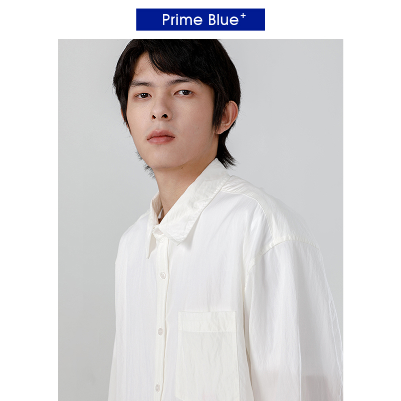 【Prime Blue设计师系列】慵懒高级感休闲衬衫男百搭宽松衬衣外套 - 图0