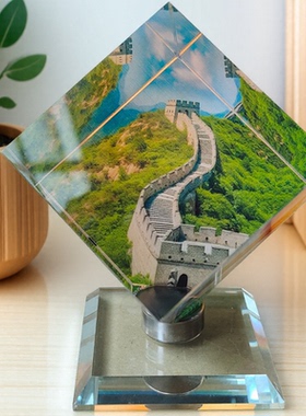 水晶魔方摆件客厅办公桌家居装饰