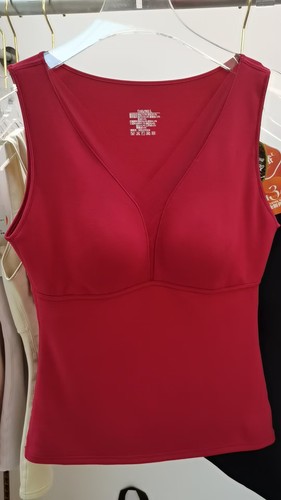 热氧衣5307保暖背心女带胸垫免穿文胸修身显瘦加厚冬V领打底上衣 - 图0