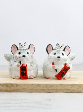 可爱龙猫陶瓷桌面公仔摆设礼物