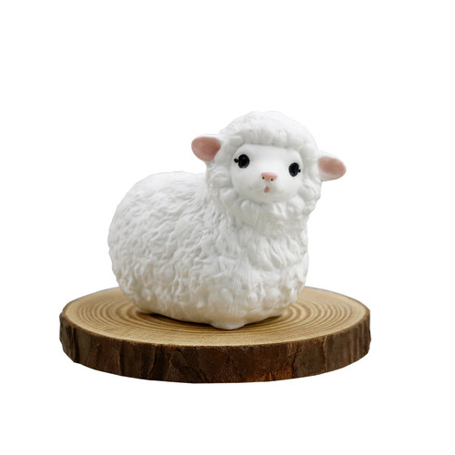 可爱小绵羊陶瓷摆件创意家居饰品生肖小羊马车载摆设办公桌面礼物 - 图3