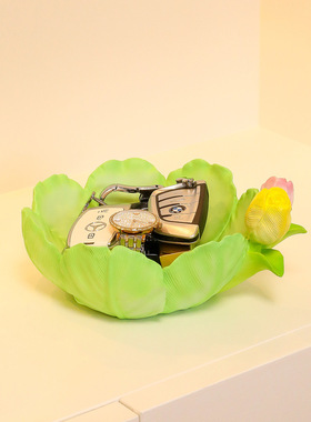 郁金香玄关入户钥匙收纳家居摆件花朵首饰收纳盒桌面装饰乔迁礼品