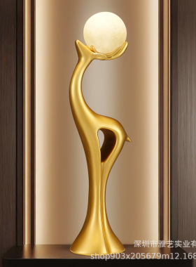 现代创意鹿发光大摆件玄关橱窗客厅落地灯高级感装饰搬家乔迁礼品