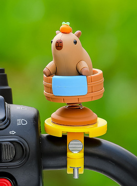 2025新款电动车配饰摆件好运连连水豚自行车摇摇乐装饰品汽车摆件