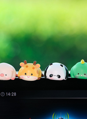 新款可爱汽车摆件车内中控台电脑显示屏装饰卡通趴趴公仔卡通动物