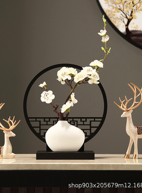 新中式客厅摆件酒柜玄关动物装饰品书房电视柜糜鹿工艺品创意