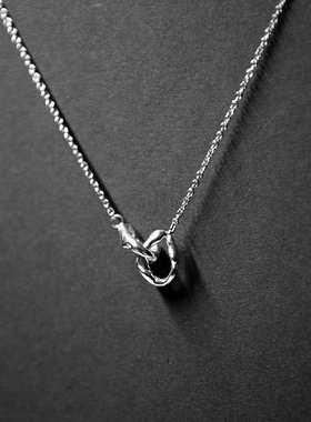 八月南方925银锁骨链树枝圆圈