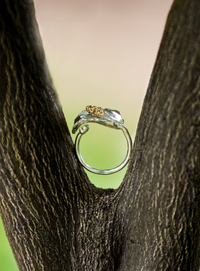 八月南方马蹄莲开口可调戒指