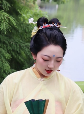 大萌制 新品仿灵芝发簪 汉服发饰 仿木纹3d打印树脂 透明材质簪子