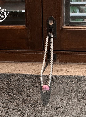 甜酷猪屁粉吊坠珍珠项链ALazyPig