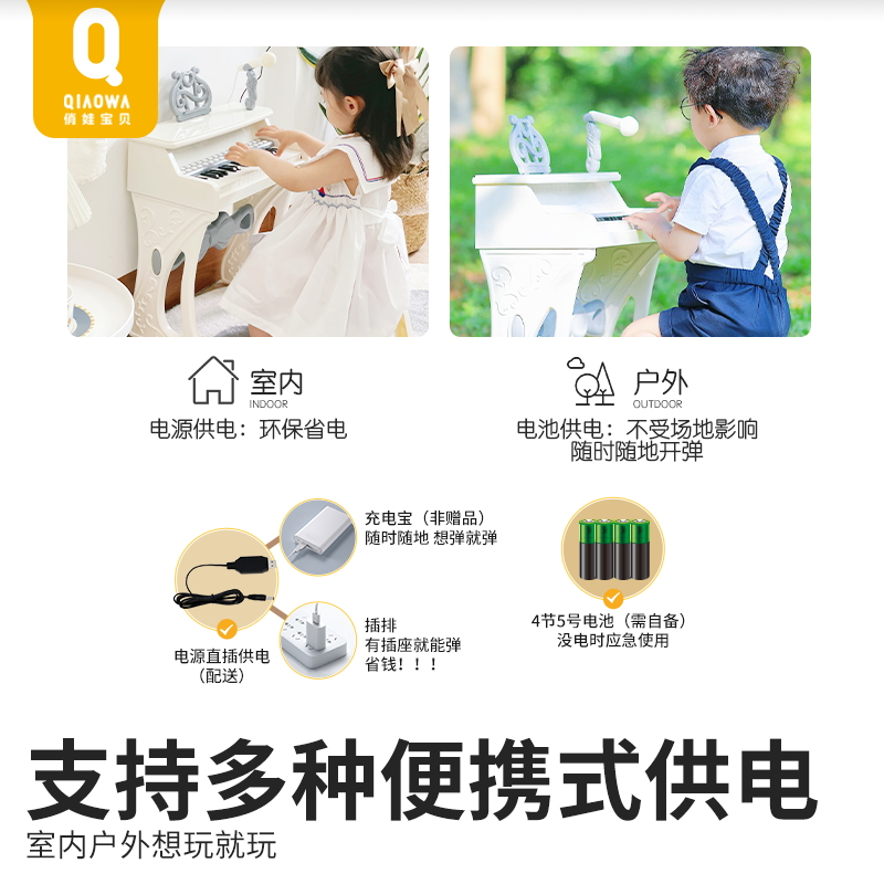 儿童钢琴玩具可弹奏电子琴圣诞女孩2宝宝3岁5小孩1生日礼物周岁两