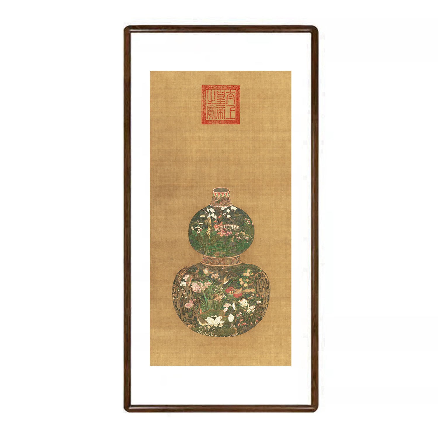 葫芦花瓶挂画新中式客厅玄关装饰画书房餐厅走廊过道寓意好的壁画