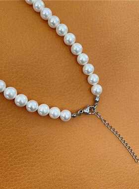 现在就出发白敬亭同款珍珠项链复古时尚轻奢高级感钛钢贝珠锁骨链