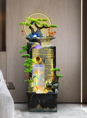 办公室落地流水摆件循环水八方来财风水轮假山喷泉水风车乔迁礼物