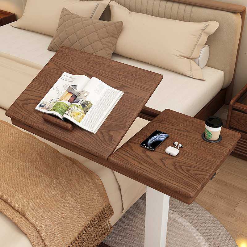 新款实木床边桌带轮可移动升降笔记本电脑桌沙发边桌边几床上桌子,淘宝优惠券,粉丝福利购,淘宝优惠卷