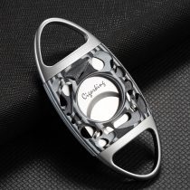 Eggplant Cigar Cut Damascus Stainless Steel Sharp Cigar Scissors Creative Portable V-type Special Cigarette Lighter