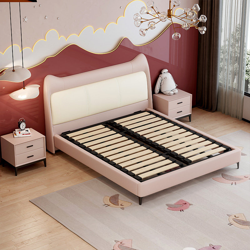 晚安家居儿童床简约卡通现代皮床1.5m儿童床卧室软猫耳床1.8米,淘宝优惠券,粉丝福利购,淘宝优惠卷