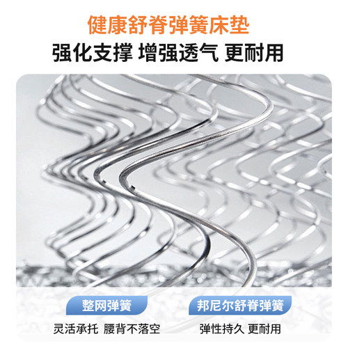 晚安床垫护脊软硬适中整网弹簧床垫1.5/1.8m席梦思厚床垫家用卧室 - 图1