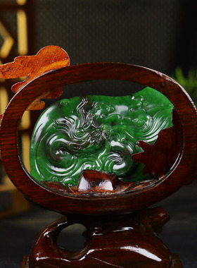 （古晨珠宝）俄罗斯和田玉粉绿碧玉观音摆件手玩把件观音护佑149g