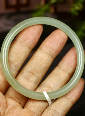 （不议价）润玉缘和田玉晴水细圆条手镯润玉缘女款玉镯19g58mm