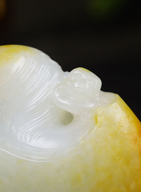 （古晨珠宝）新疆和田玉白玉籽料马把件手玩马上封侯188g