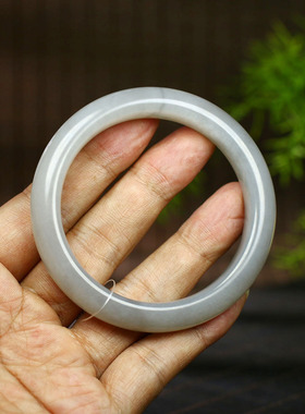 古晨和田玉烟紫手镯玉镯