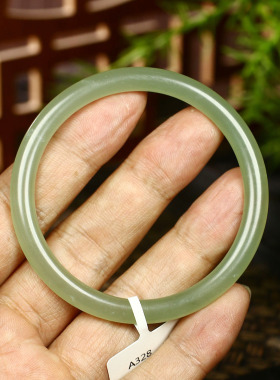 （不议价）润玉缘和田玉晴水细圆条手镯润玉缘女款玉镯14g54mm