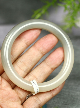 （不议价）润玉缘和田玉冰烟紫藕粉手镯女款玉镯62g58mm