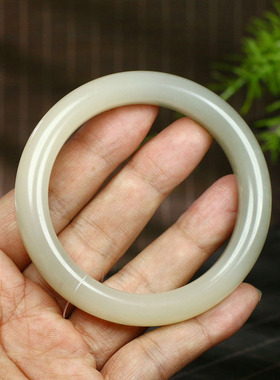 （不议价）润玉缘和田玉烟紫藕粉手镯女款玉镯腕间美玉悬68g59mm